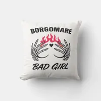 Bgm Bad Girl II - Skeleton Heart Hands   Throw Pillow