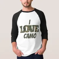 I Love Camouflage Green Brown | T-Shirt