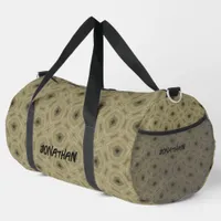 Monogram Name Black and Beige pattern | Duffle Bag