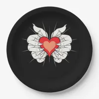 Skeleton Hands Heart Classic Aesthetic Paper Plates
