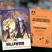 Whimsical Watercolor Monster Parade Halloween  Invitation