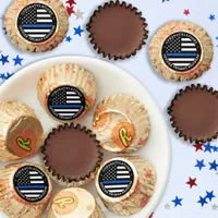 Police Graduation Party Modern Thin Blue Line Flag Reese's Peanut Butter Cups