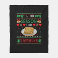Tis Season For Tamales Funny Christmas Food Fleece Blanket
