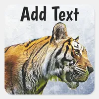 Personalized Tiger Digital Art Stickers