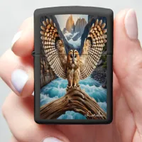 Tawny Fish Owl Guardian of the Rushing River Zippo Lighter