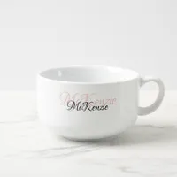 Personalized Name Pink Script Soup Mug