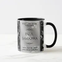 Elegant 10th Tin Wedding Anniversary Porcelain Mug