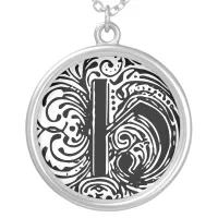 Monarchia Letter "H" Silver Plated Necklace