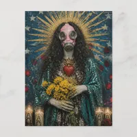 Mary Magdalene in a pink gas mask Postcard