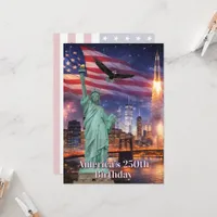 4th of July Statue of Liberty Rocket USA 250th Invitation