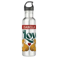 I Love Foxes Cute Heart Water Bottle