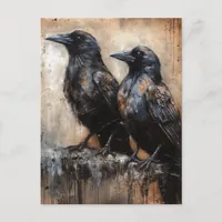 Two Beautiful Crows Postcard