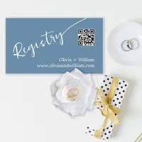 Periwinkle QR Code Wedding Registry Card
