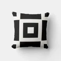 Contemporary Trendy Black & White Squares Throw Pillow