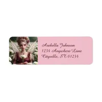 Beautiful January Fairy in Carnations Label