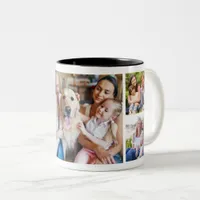 Create Your Own Photo Collage 5 Pictures White  Two-Tone Coffee Mug