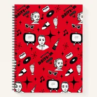 Retro Pop 1950's Style Nostalgic Graphics   Notebook