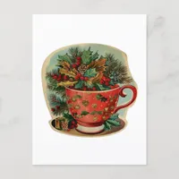 Retro Christmas Mug Still Life Postcard