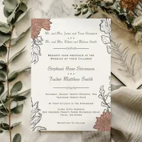 Elegant Floral Art Nouveau Formal Wedding Invitation