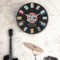 Cassette and Vinyl Record Large Clock