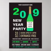 New Years Eve Club/Society Bash add Logo advert Poster