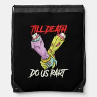 Till Death Do Us Part Zombie Hands Death Pastel Go Drawstring Bag