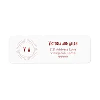 Red 2-Letter Monogram Return Address Label