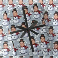 Custom Face Photo Christmas Snowmen Wrapping Paper