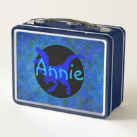 Personalized Blue Dinosaur Hide  Metal Lunch Box