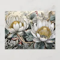 Floral Digital AI Assist Art Pretty Flowers  Postcard