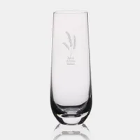 Nature Leaves Bride & Groom Stemless Champagne Flute