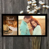 Cowboy Hat and Barn Wood Western Wedding Thank You