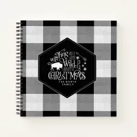 Wild Wonderful Christmas Black Buffalo Plaid ID604 Notebook