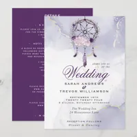 All in One BOHO Wedding Purple Dream Catcher  Invitation