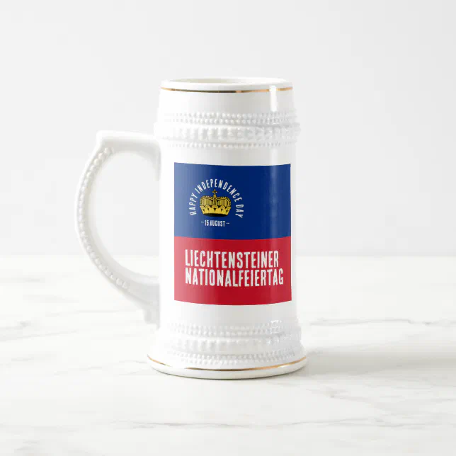 Liechtenstein National Day Flag Beer Stein