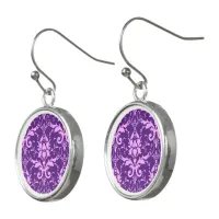 Damask Victorian Vintage Lavender & Purple Drop Earrings