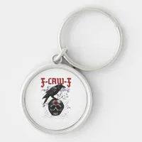 F-Caw-F Funny Halloween Crow Raven Gothic Humor Keychain