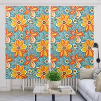 Groovy Flowers with Vintage Vibes Blackout Curtains