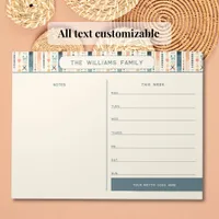Boho Weekly Family Calendar with Notes Section