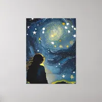 Star Gazing Woman Canvas Print