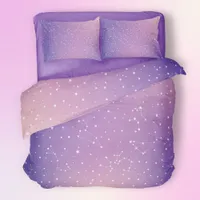 Girly Stars Purple Pink Aura Astrology  Duvet Cover