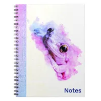 Cute Frog Blue and Purple Spiral Notebook