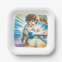 Bowling Party Boy's Anime Birthday   Paper Plates