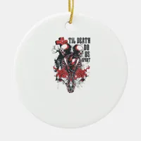 Till Death Do Us Part – Minimalist Skeleton Art Fo Ceramic Ornament