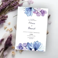 Elegant Watercolor Floral Magnolia Wedding Invitation