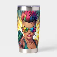 LGBT Lesbian Mohawk Uppercut Pop Art Insulated Tumbler