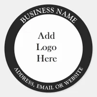 Add your Business Logo, Name and Website or Email Classic Round Sticker