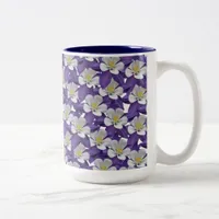 Columbine Flower Pattern Two-Tone Coffee Mug