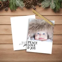 Budget Modern Minimal Peace Love Joy Holiday Photo