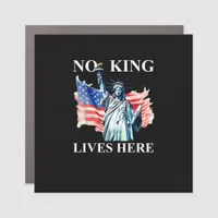 No King Lives in America Freedom Flag Patriotic Car Magnet
